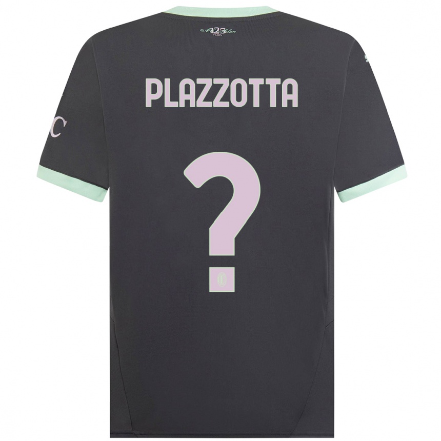 Men Football Filippo Plazzotta #0 Grey Third Jersey 2024/25 T-Shirt Uk