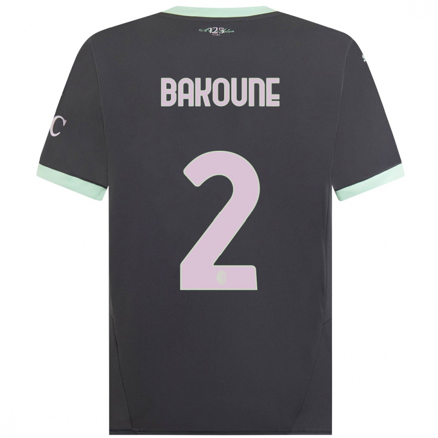 Men Football Adam Bakoune #2 Grey Third Jersey 2024/25 T-Shirt Uk