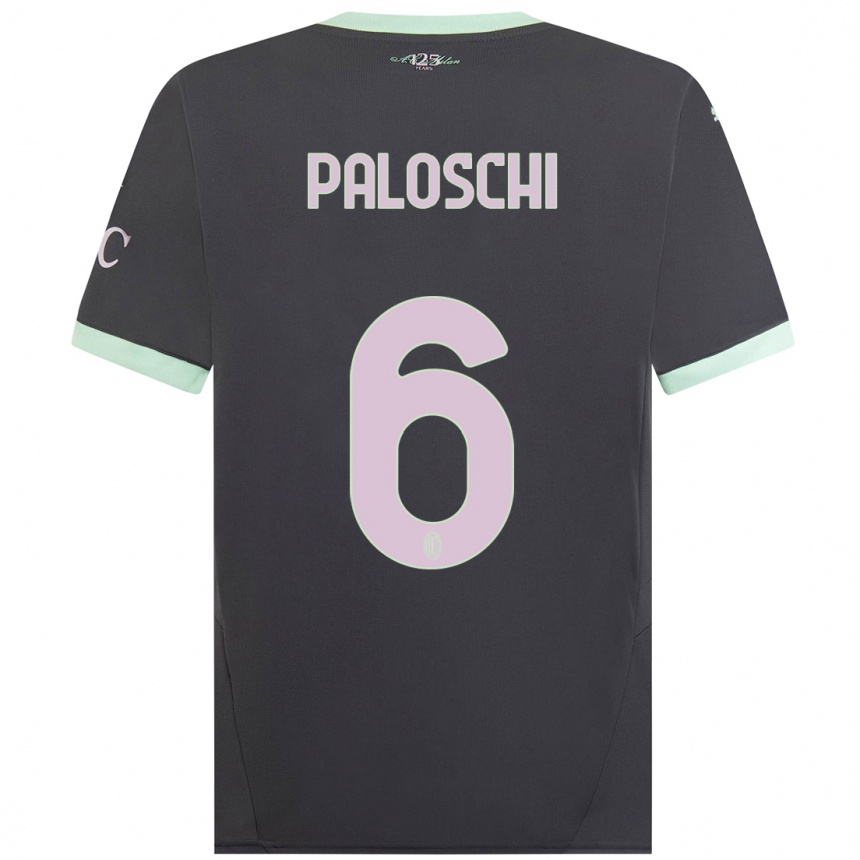 Men Football Dorian Paloschi #6 Grey Third Jersey 2024/25 T-Shirt Uk