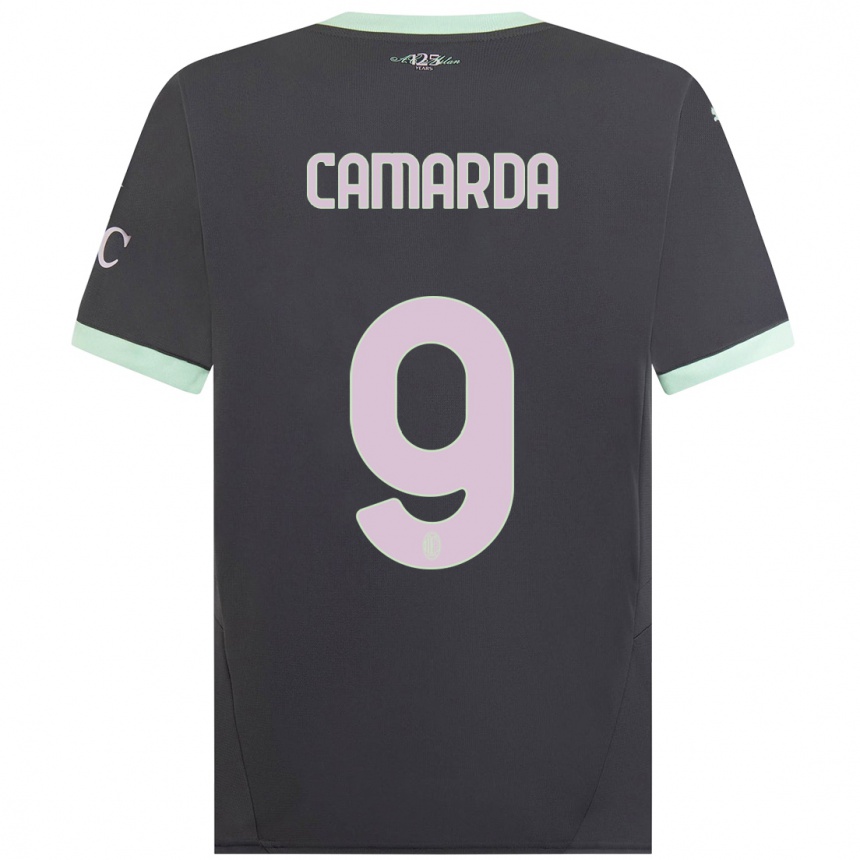 Men Football Francesco Camarda #9 Grey Third Jersey 2024/25 T-Shirt Uk