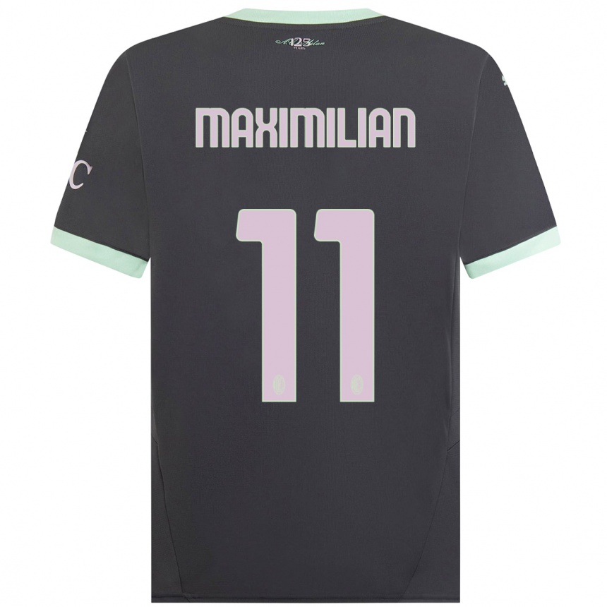 Men Football Maximilian Ibrahimović #11 Grey Third Jersey 2024/25 T-Shirt Uk