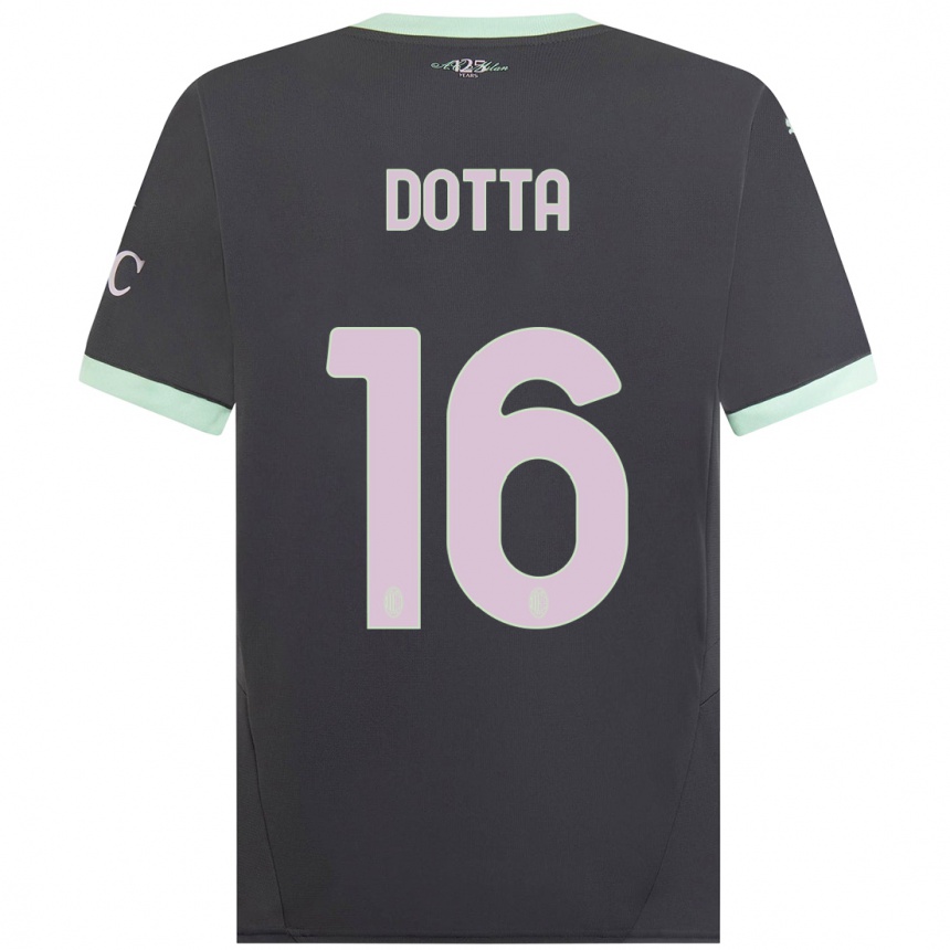 Men Football Cristiano Dotta #16 Grey Third Jersey 2024/25 T-Shirt Uk