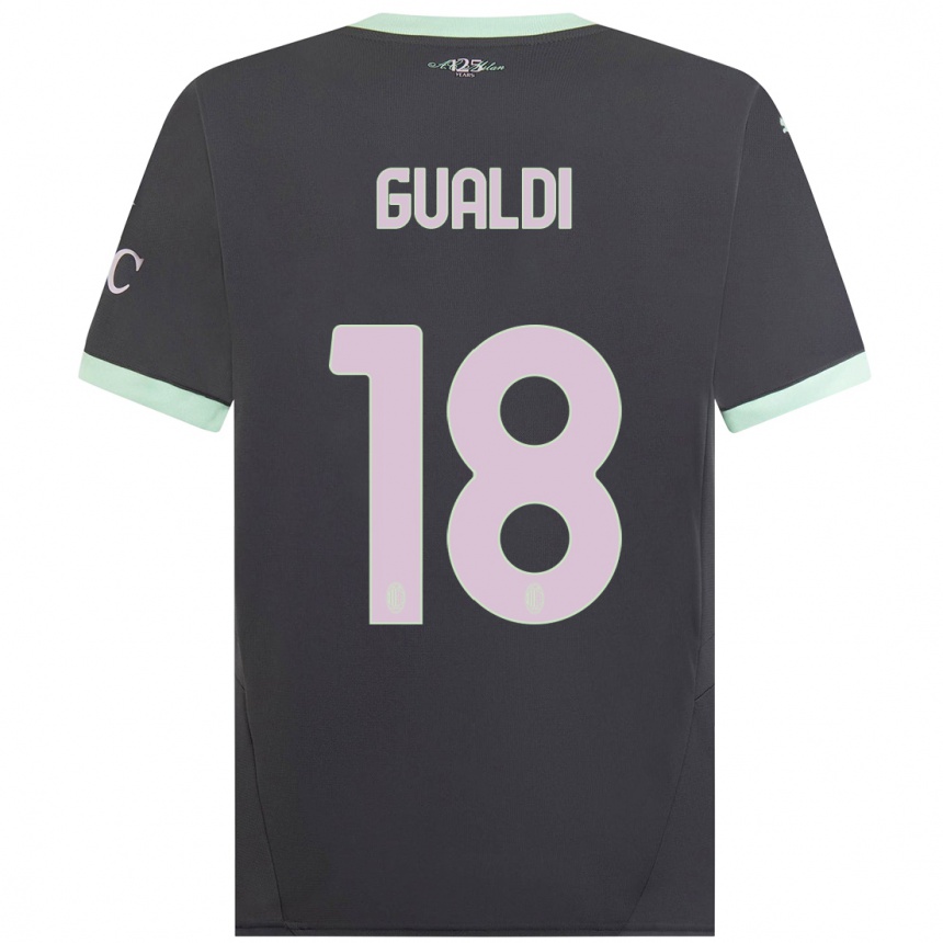 Men Football Andrea Gualdi #18 Grey Third Jersey 2024/25 T-Shirt Uk