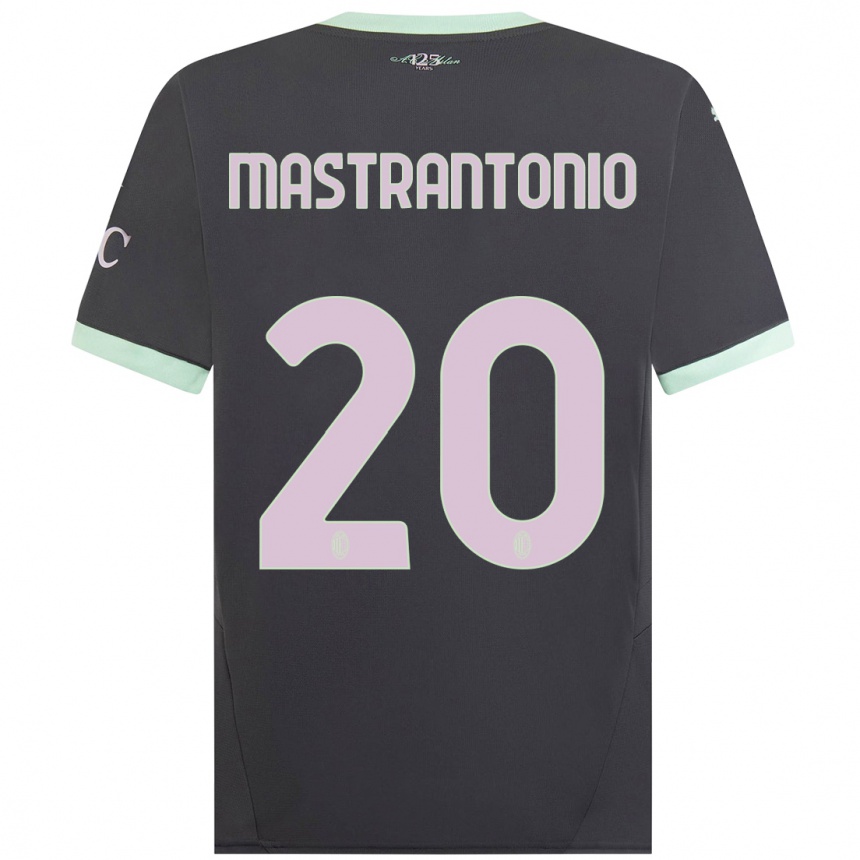 Men Football Davide Mastrantonio #20 Grey Third Jersey 2024/25 T-Shirt Uk