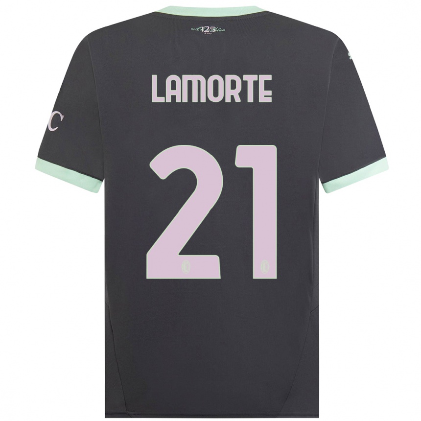 Men Football Alessandro Lamorte #21 Grey Third Jersey 2024/25 T-Shirt Uk