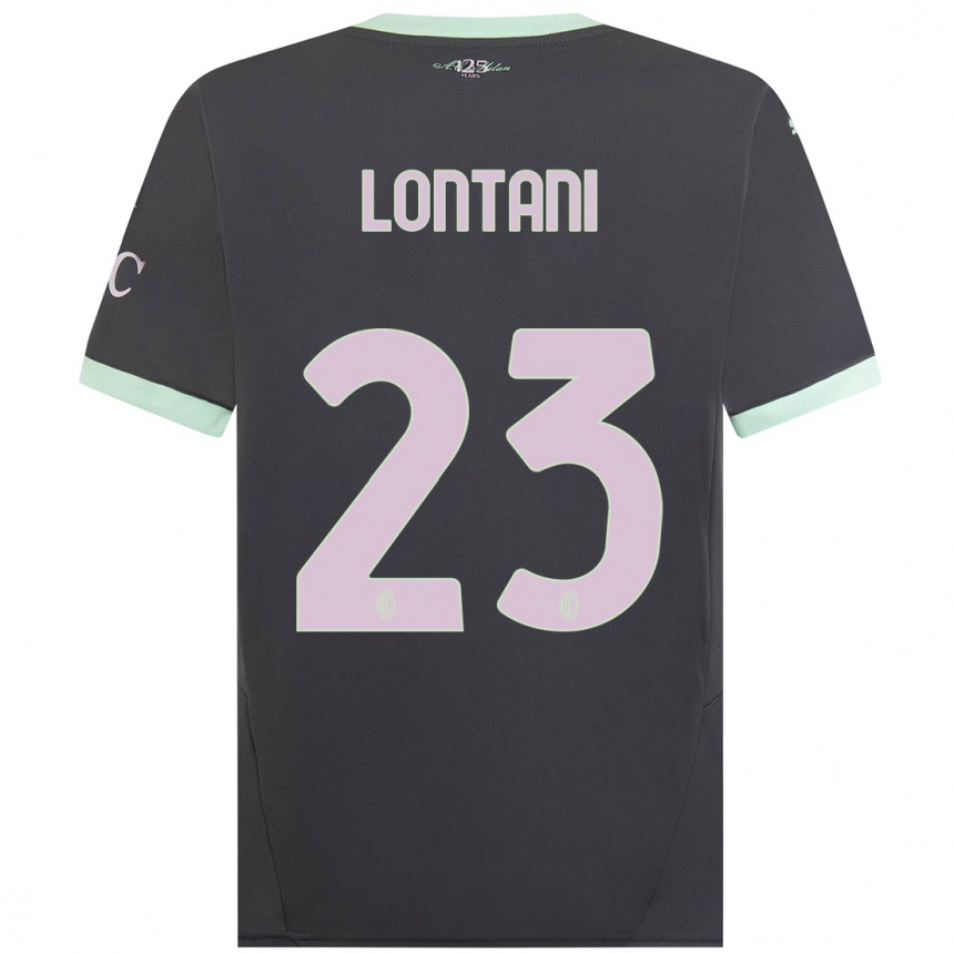 Men Football Simone Lontani #23 Grey Third Jersey 2024/25 T-Shirt Uk