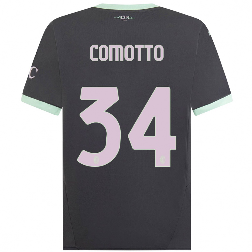 Men Football Christian Comotto #34 Grey Third Jersey 2024/25 T-Shirt Uk