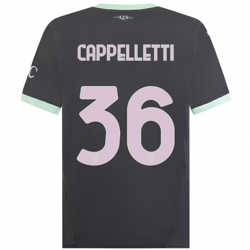 Men Football Mattia Cappelletti #36 Grey Third Jersey 2024/25 T-Shirt Uk