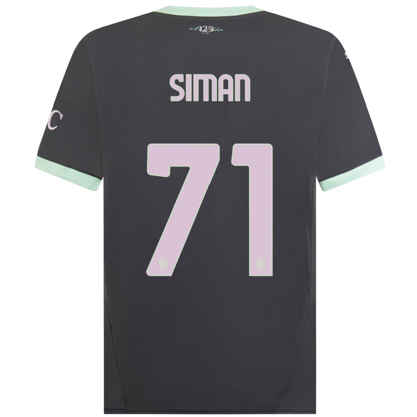 Men Football Alexandru Șiman #71 Grey Third Jersey 2024/25 T-Shirt Uk