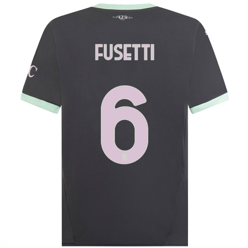 Men Football Laura Fusetti #6 Grey Third Jersey 2024/25 T-Shirt Uk