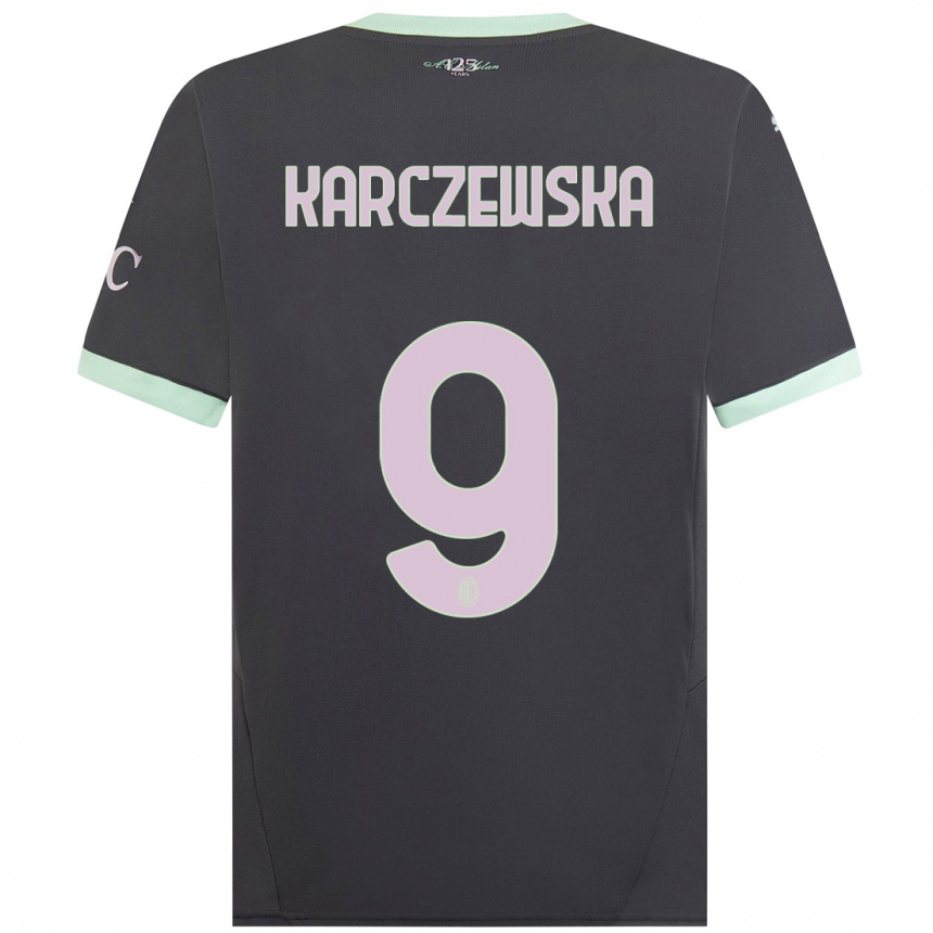 Men Football Nikola Karczewska #9 Grey Third Jersey 2024/25 T-Shirt Uk