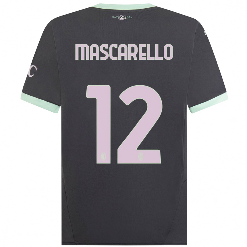 Men Football Marta Mascarello #12 Grey Third Jersey 2024/25 T-Shirt Uk