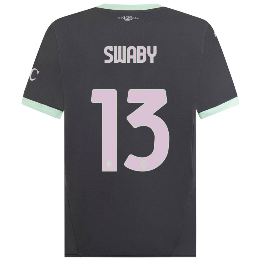 Men Football Allyson Swaby #13 Grey Third Jersey 2024/25 T-Shirt Uk