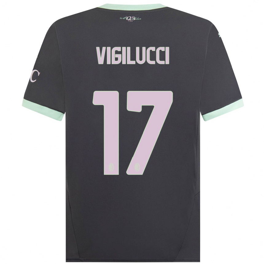 Men Football Valery Vigilucci #17 Grey Third Jersey 2024/25 T-Shirt Uk