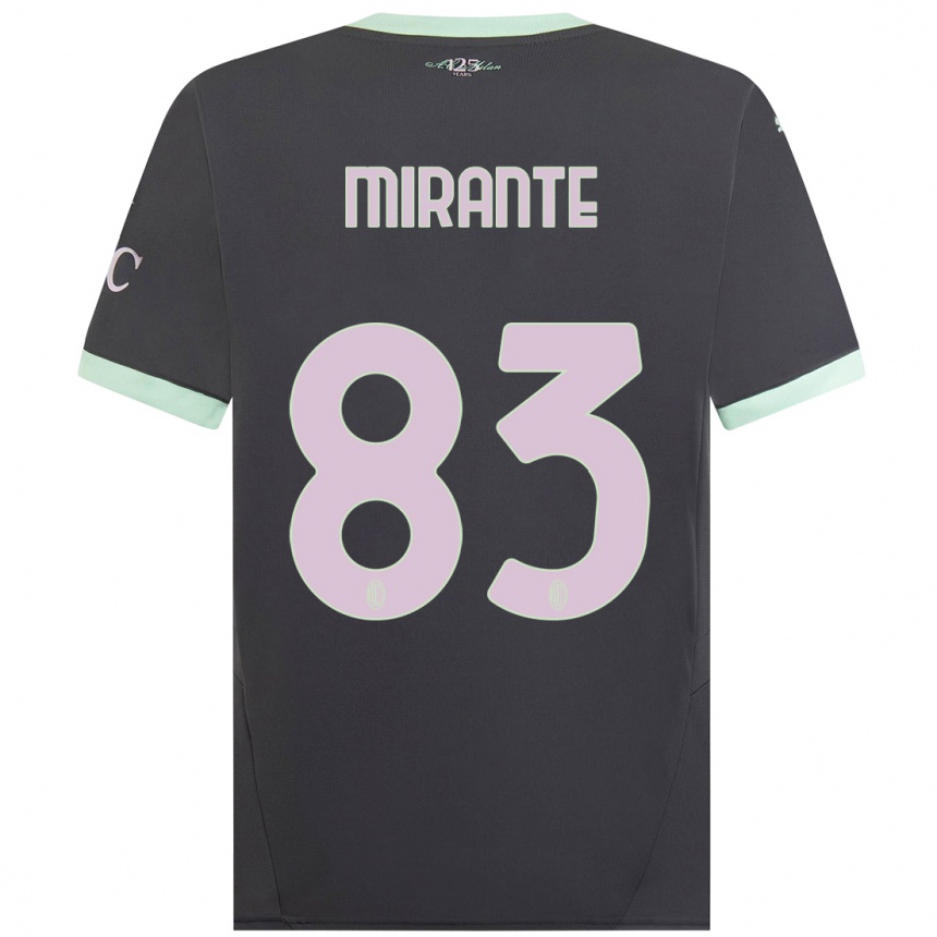 Men Football Antonio Mirante #83 Grey Third Jersey 2024/25 T-Shirt Uk