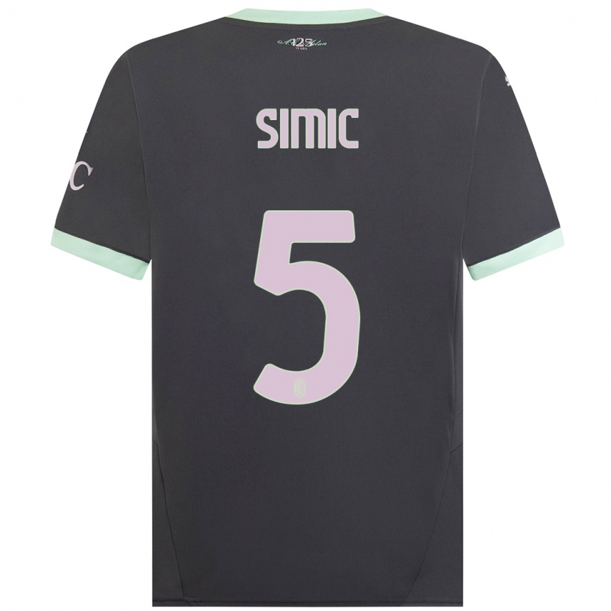 Men Football Jan-Carlo Simic #5 Grey Third Jersey 2024/25 T-Shirt Uk