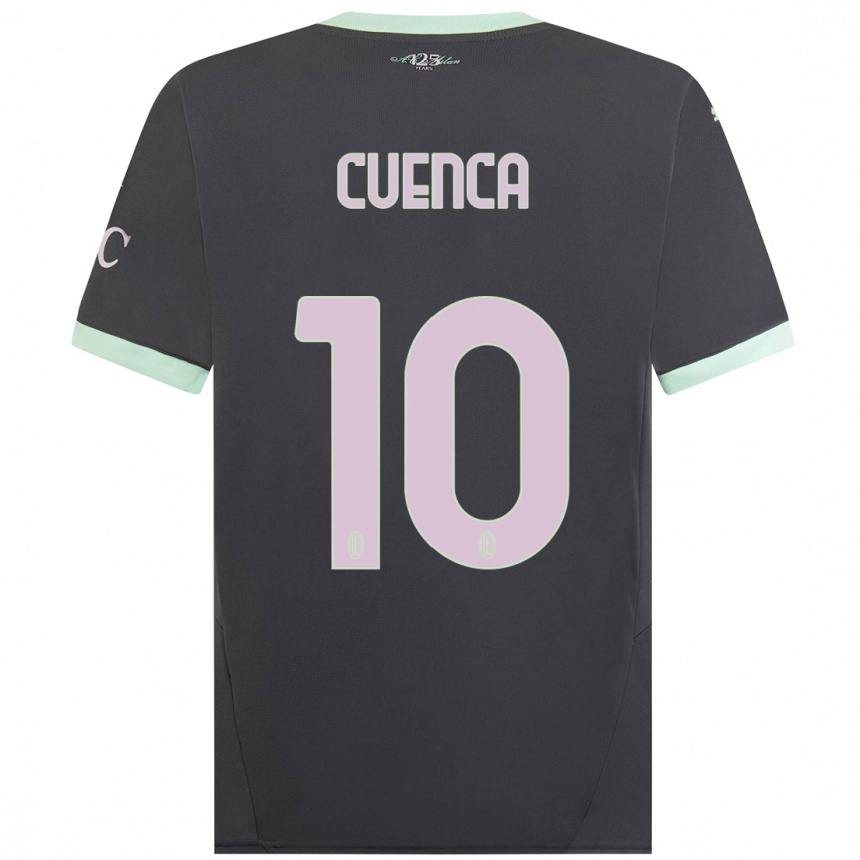 Men Football Hugo Cuenca #10 Grey Third Jersey 2024/25 T-Shirt Uk