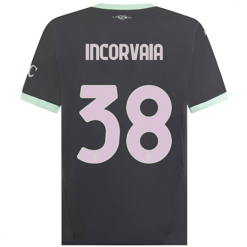 Men Football Giovanni Incorvaia #38 Grey Third Jersey 2024/25 T-Shirt Uk