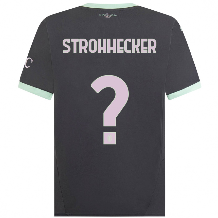 Men Football Riccardo Strohhecker #0 Grey Third Jersey 2024/25 T-Shirt Uk