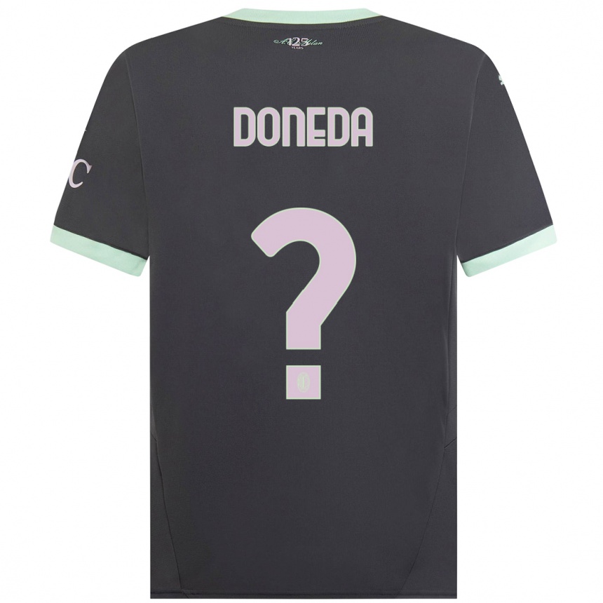 Men Football Paolo Doneda #0 Grey Third Jersey 2024/25 T-Shirt Uk