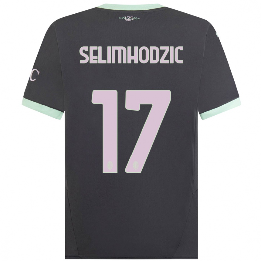 Men Football Noa Selimhodzic #17 Grey Third Jersey 2024/25 T-Shirt Uk