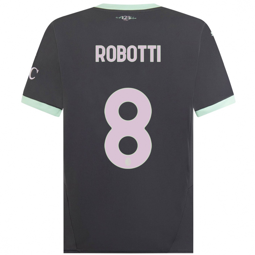 Men Football Giovanni Robotti #8 Grey Third Jersey 2024/25 T-Shirt Uk