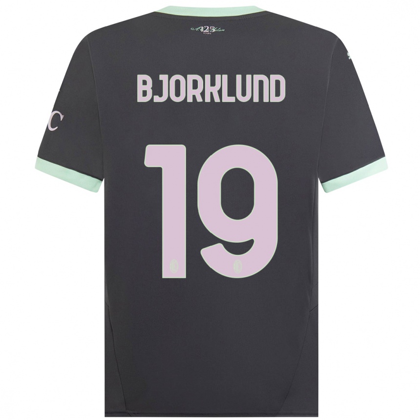 Men Football Lukas Bjorklund #19 Grey Third Jersey 2024/25 T-Shirt Uk