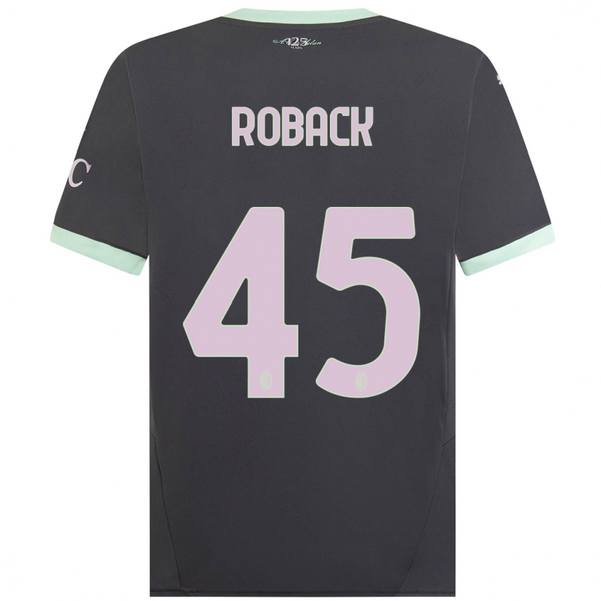 Men Football Emil Roback #45 Grey Third Jersey 2024/25 T-Shirt Uk