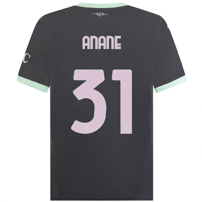 Men Football Emmanuel Anane #31 Grey Third Jersey 2024/25 T-Shirt Uk