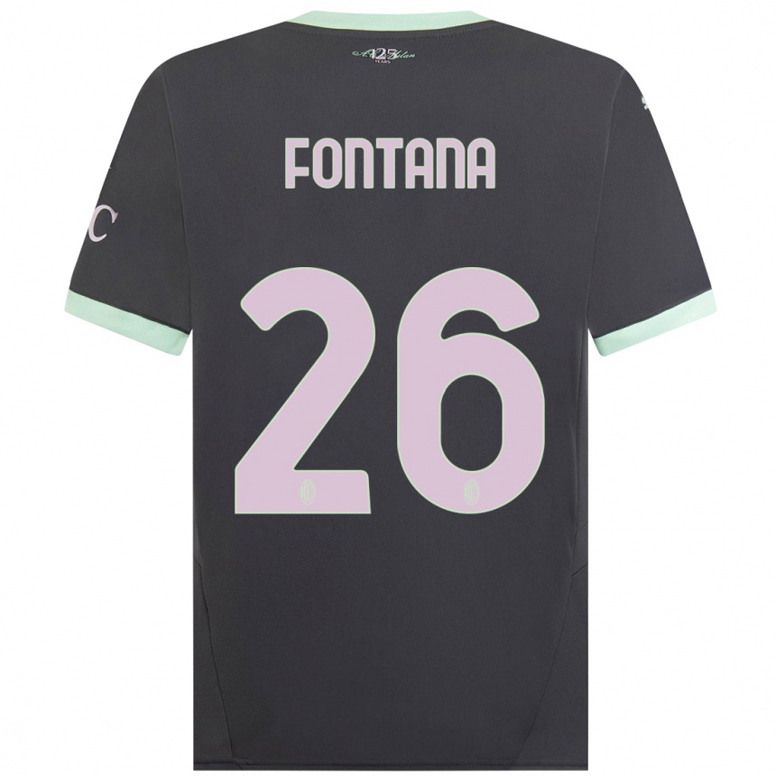 Men Football Francesco Fontana #26 Grey Third Jersey 2024/25 T-Shirt Uk