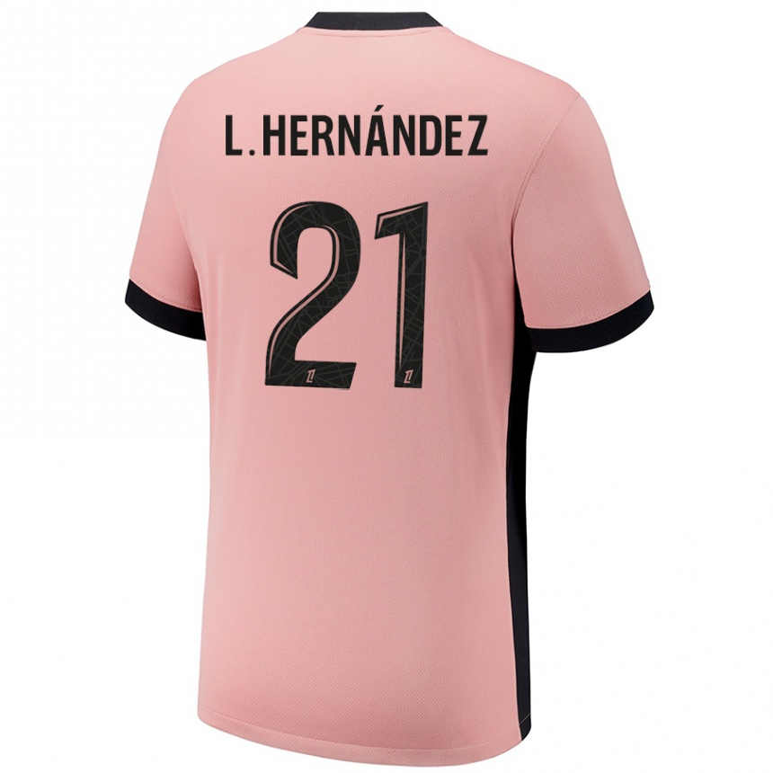 Men Football Lucas Hernandez #21 Rust Pink Third Jersey 2024/25 T-Shirt Uk