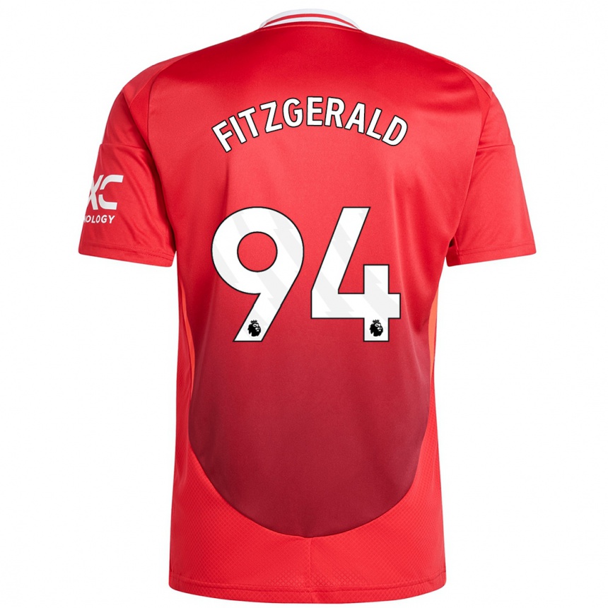 Women Football Jayce Fitzgerald #94 Bright Red Home Jersey 2024/25 T-Shirt Uk