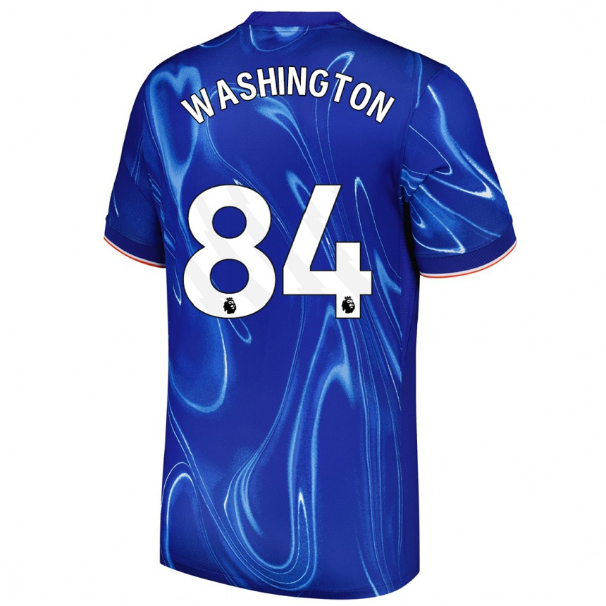 Women Football Marcell Washington #84 Blue White Home Jersey 2024/25 T-Shirt Uk