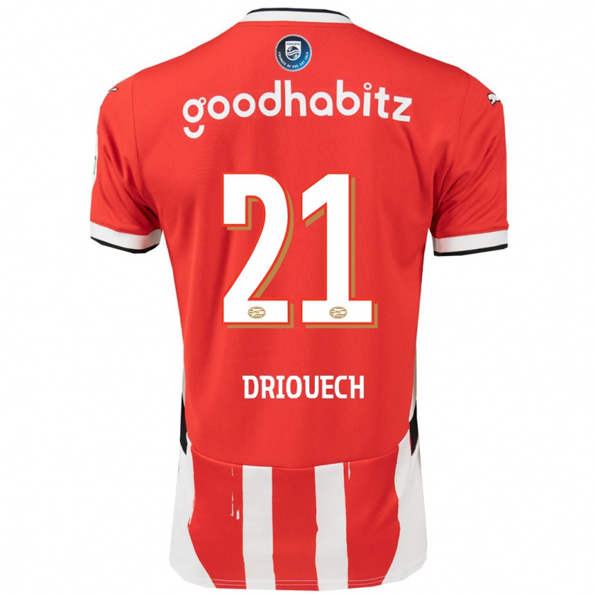 Women Football Couhaib Driouech #21 Red White Home Jersey 2024/25 T-Shirt Uk