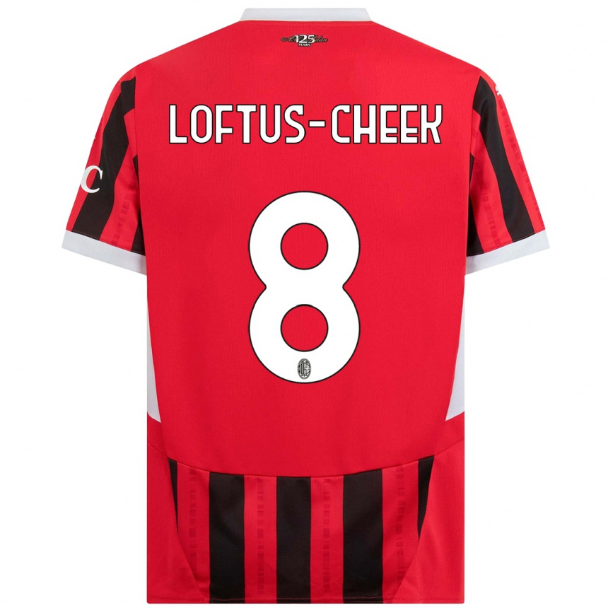 Women Football Ruben Loftus-Cheek #8 Red Black Home Jersey 2024/25 T-Shirt Uk