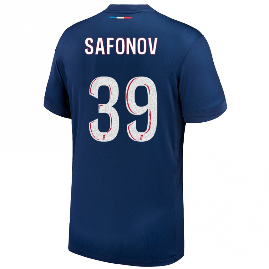 Women Football Matvey Safonov #39 Navy Blue White Home Jersey 2024/25 T-Shirt Uk