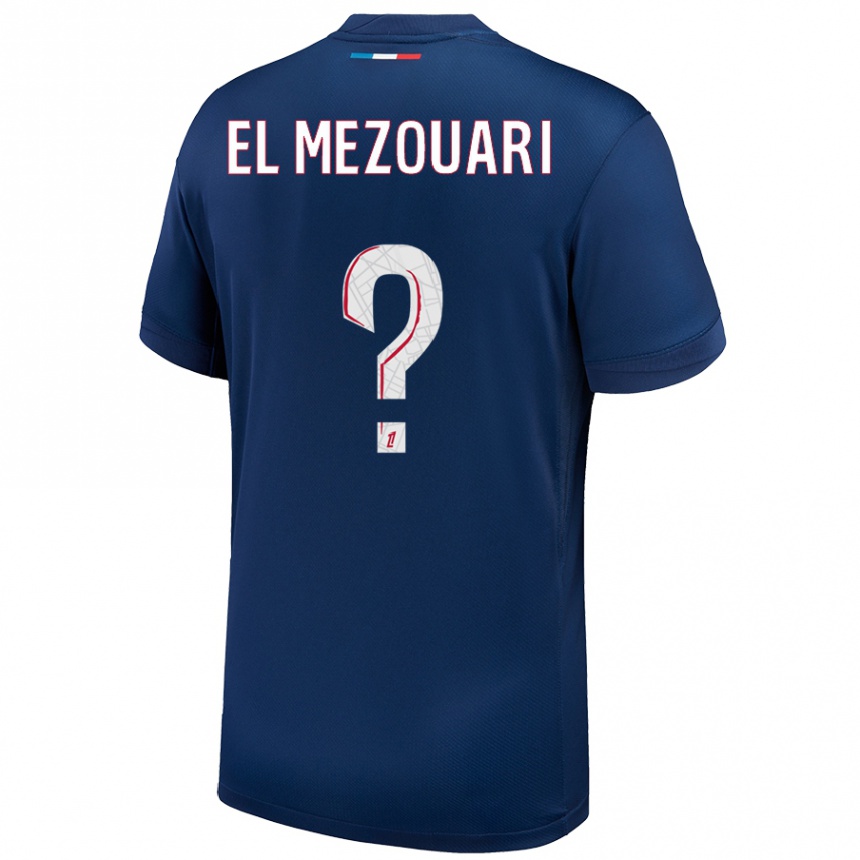 Women Football Salah-Dine El Mezouari #0 Navy Blue White Home Jersey 2024/25 T-Shirt Uk