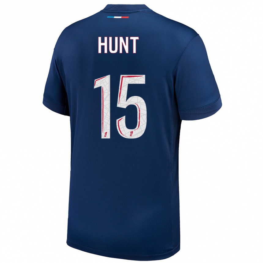 Women Football Clare Hunt #15 Navy Blue White Home Jersey 2024/25 T-Shirt Uk