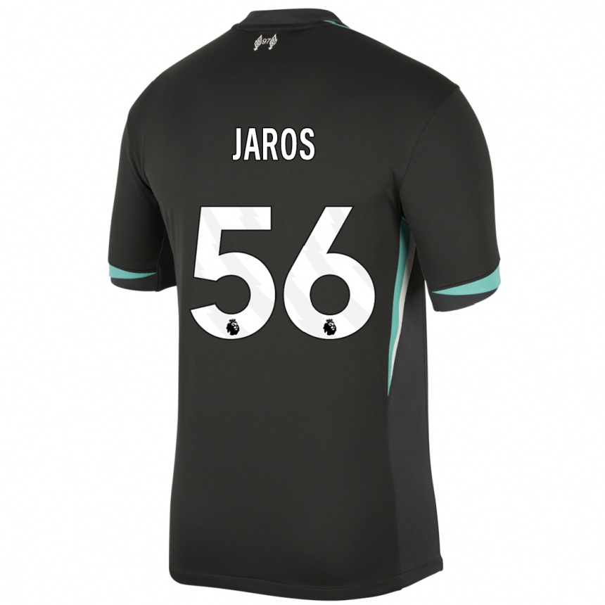 Women Football Vitezslav Jaros #56 Black Anthracite White Away Jersey 2024/25 T-Shirt Uk