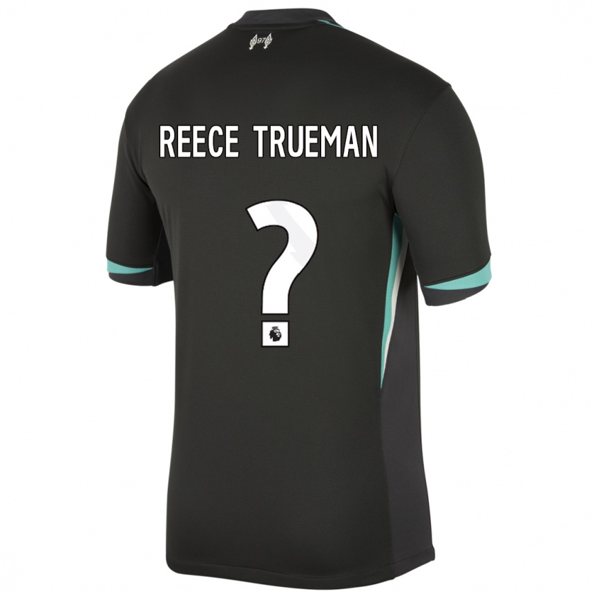 Women Football Reece Trueman #0 Black Anthracite White Away Jersey 2024/25 T-Shirt Uk