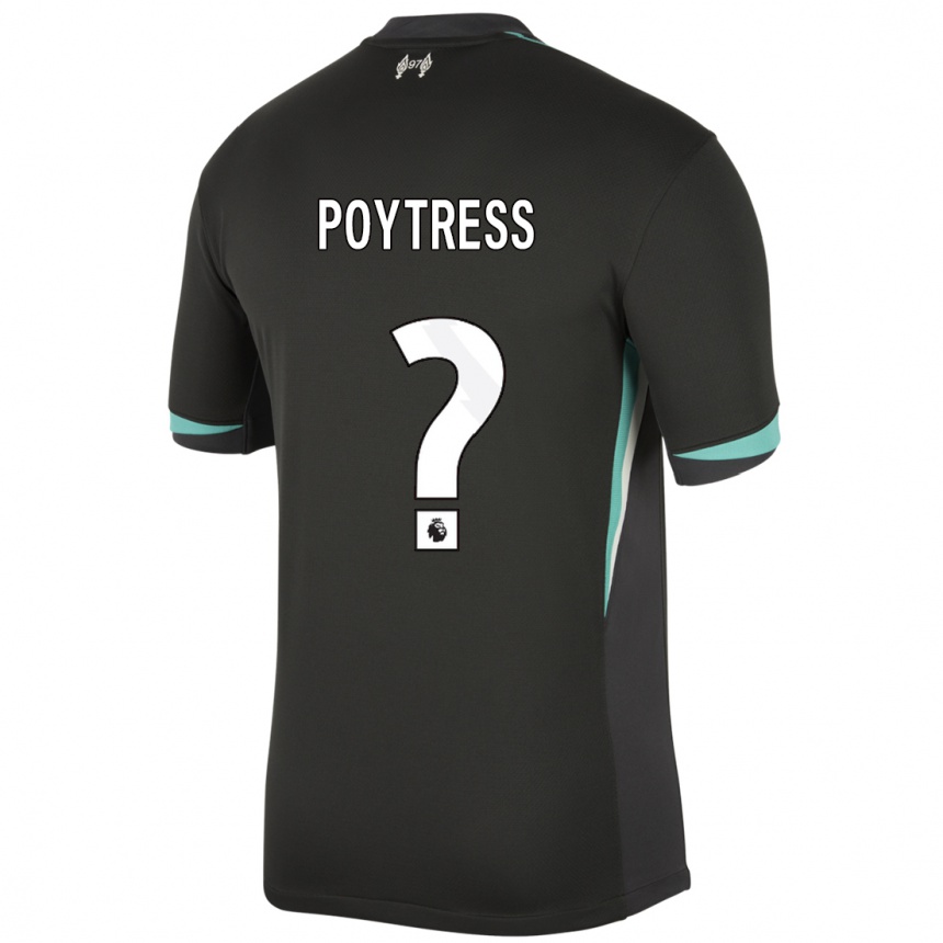 Women Football Jacob Poytress #0 Black Anthracite White Away Jersey 2024/25 T-Shirt Uk