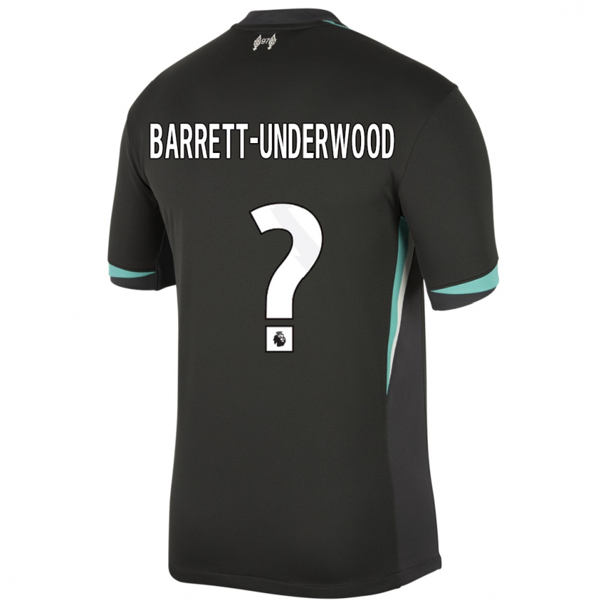 Women Football Keehan Barrett-Underwood #0 Black Anthracite White Away Jersey 2024/25 T-Shirt Uk