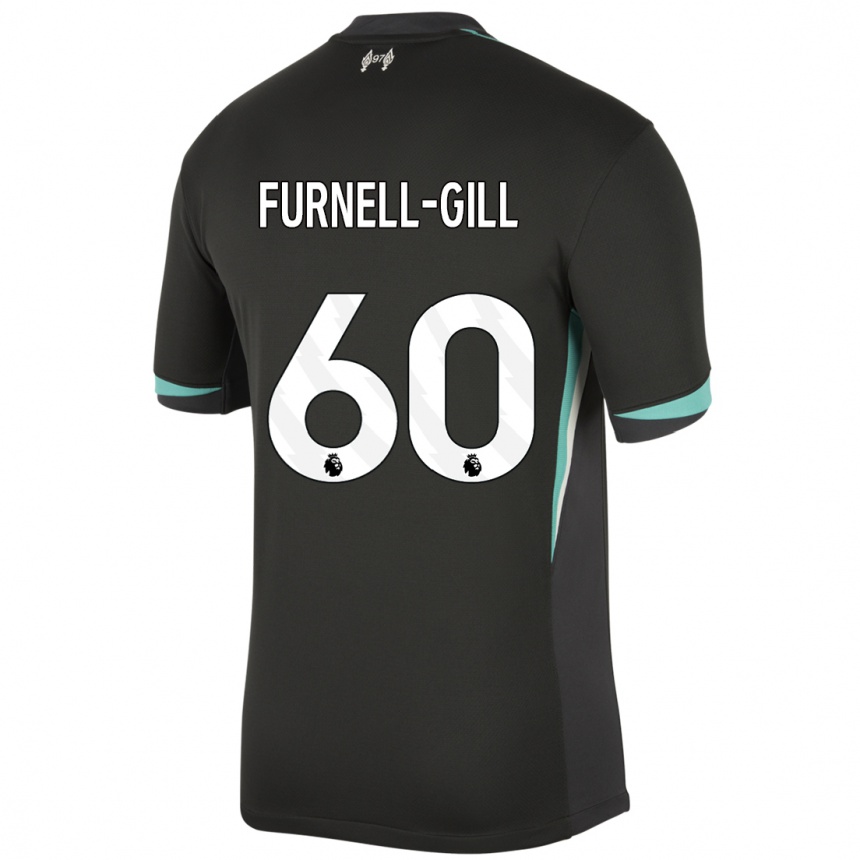 Women Football Luca Furnell-Gill #60 Black Anthracite White Away Jersey 2024/25 T-Shirt Uk