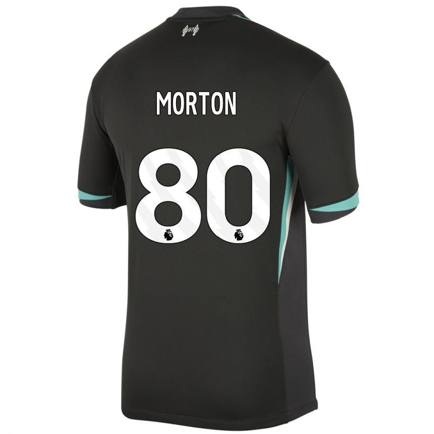 Women Football Tyler Morton #80 Black Anthracite White Away Jersey 2024/25 T-Shirt Uk