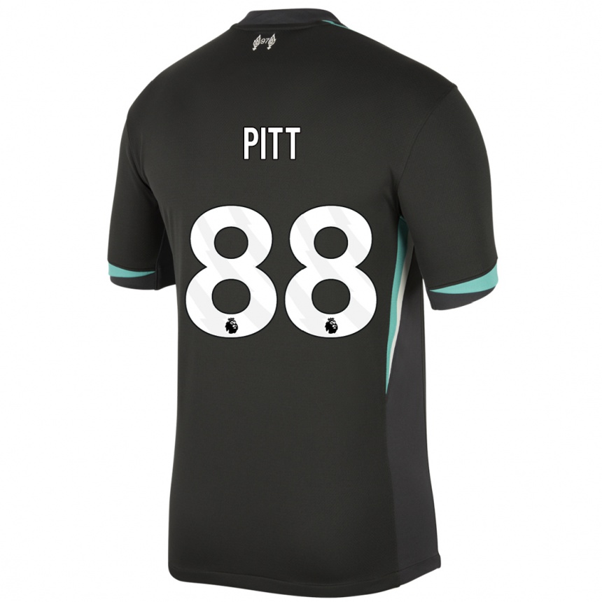 Women Football Lucas Pitt #88 Black Anthracite White Away Jersey 2024/25 T-Shirt Uk