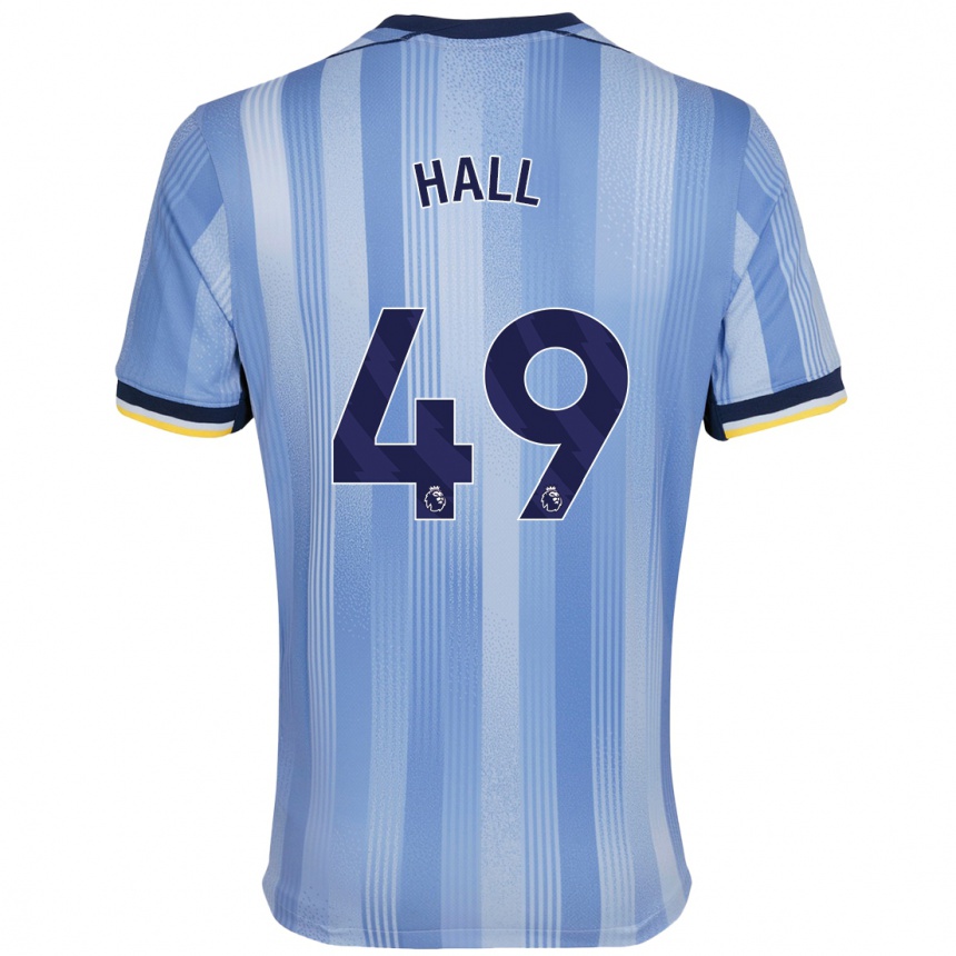 Women Football Tyrese Hall #49 Light Blue Away Jersey 2024/25 T-Shirt Uk