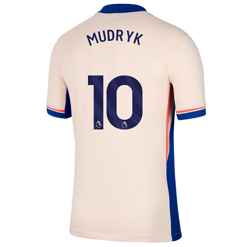 Women Football Mykhaylo Mudryk #10 Light Beige Away Jersey 2024/25 T-Shirt Uk