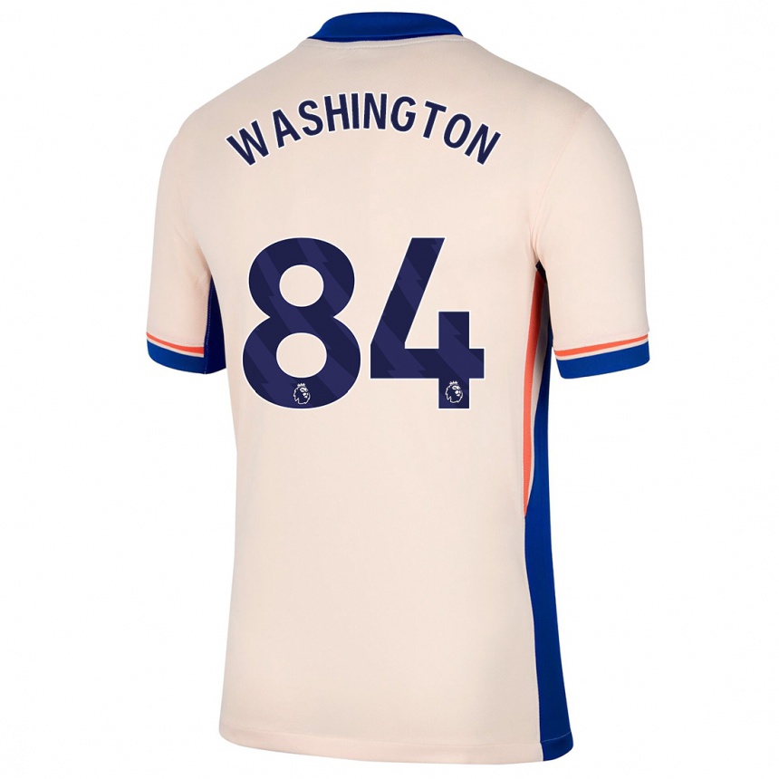 Women Football Marcell Washington #84 Light Beige Away Jersey 2024/25 T-Shirt Uk