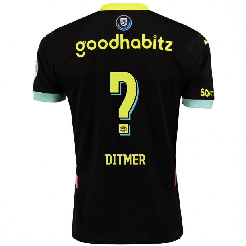 Women Football Sébas Ditmer #0 Black Yellow Away Jersey 2024/25 T-Shirt Uk