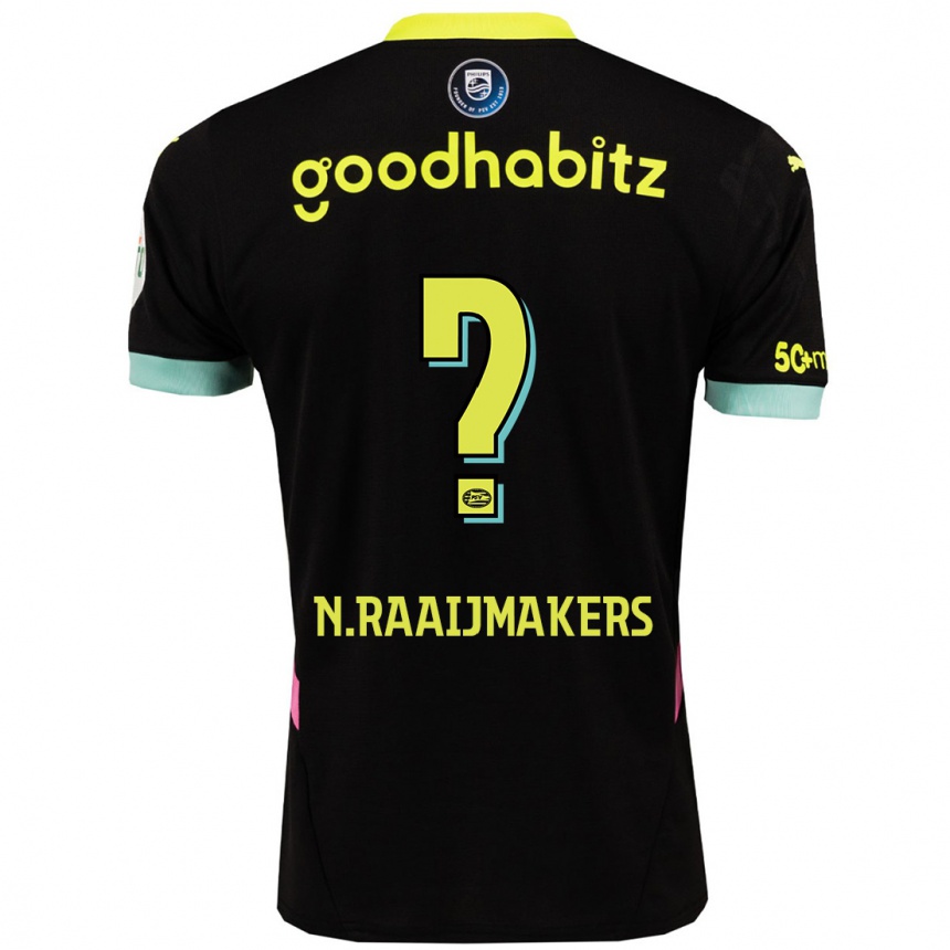 Women Football Niels Raaijmakers #0 Black Yellow Away Jersey 2024/25 T-Shirt Uk